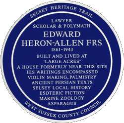 The new plaque to be hung outside Large Acres in Selsey 